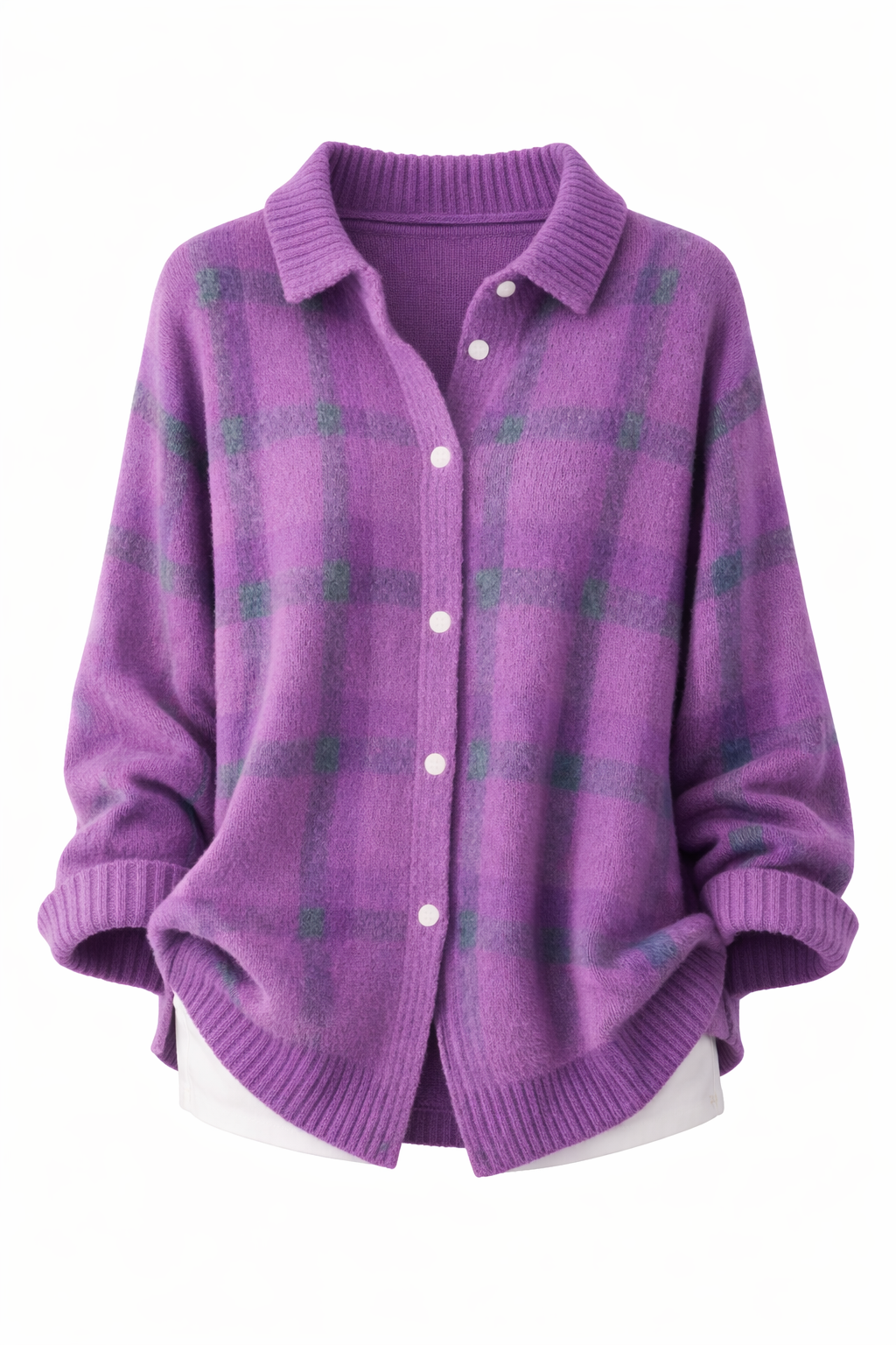 Anna  | Tartan Knit Button Cardigan