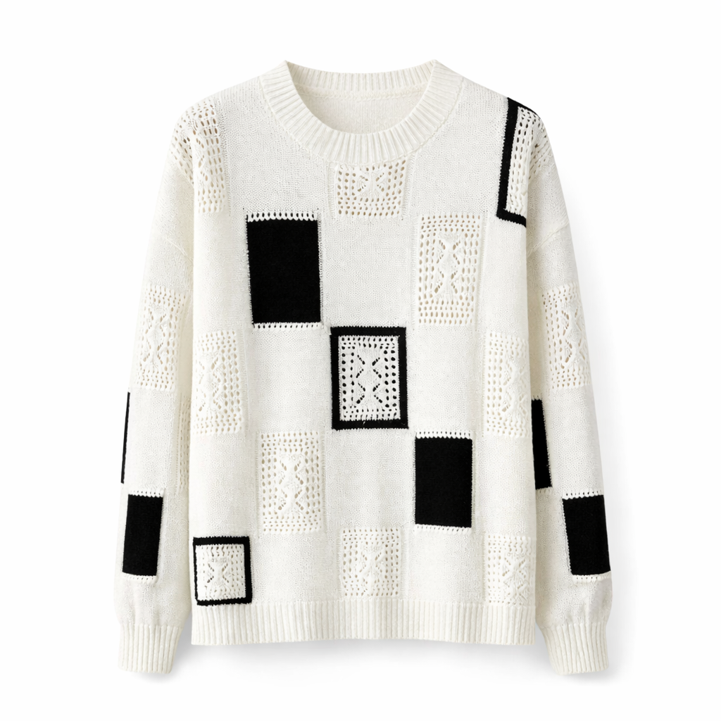 Alida Patchwork Knit Sweater