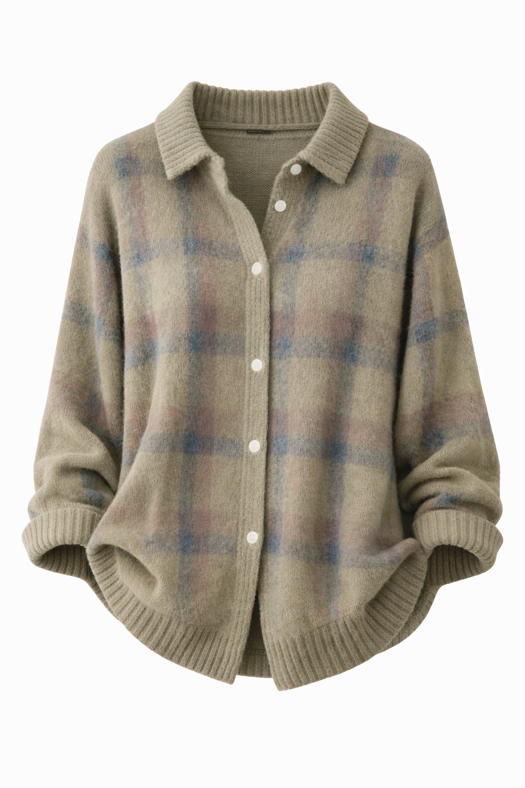 Anna  | Tartan Knit Button Cardigan
