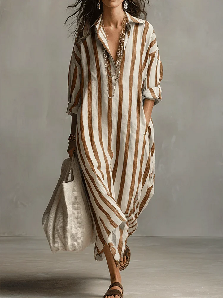 Lina | Striped Linen Dress
