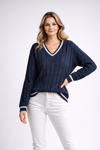 Sienna | Cable-Knit V-Neck Sweater