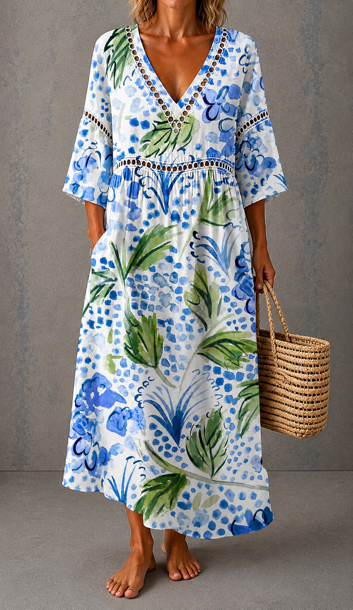 Camille™ | Wildflower Linen Dress