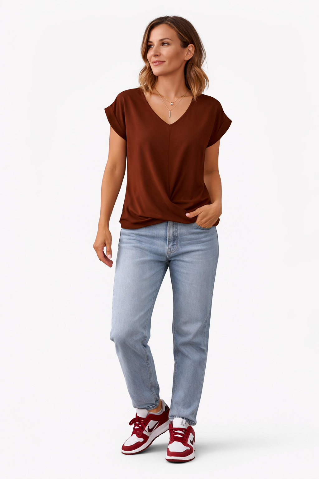 Zinnia | Casual Twist Front T-Shirt