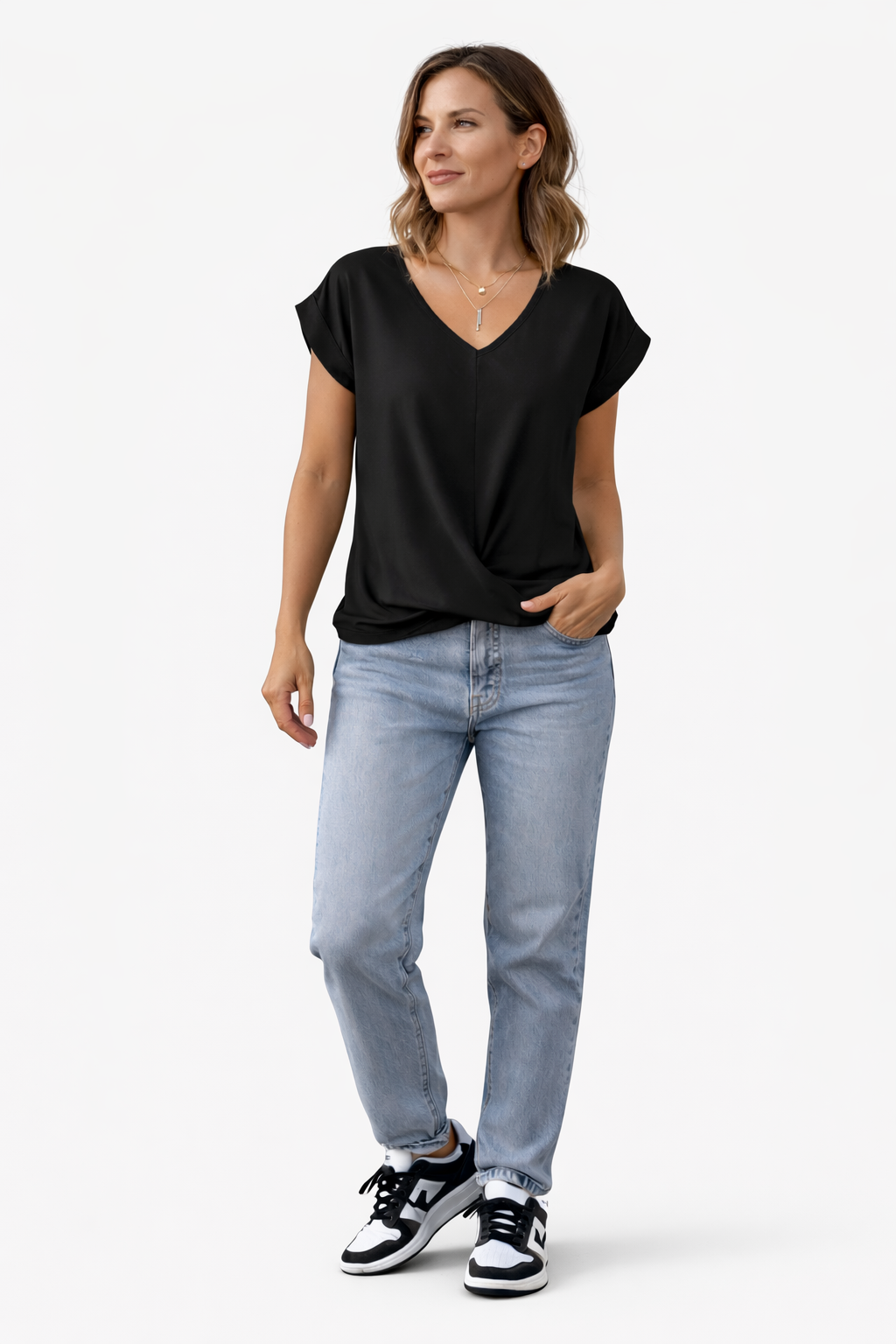 Zinnia | Casual Twist Front T-Shirt