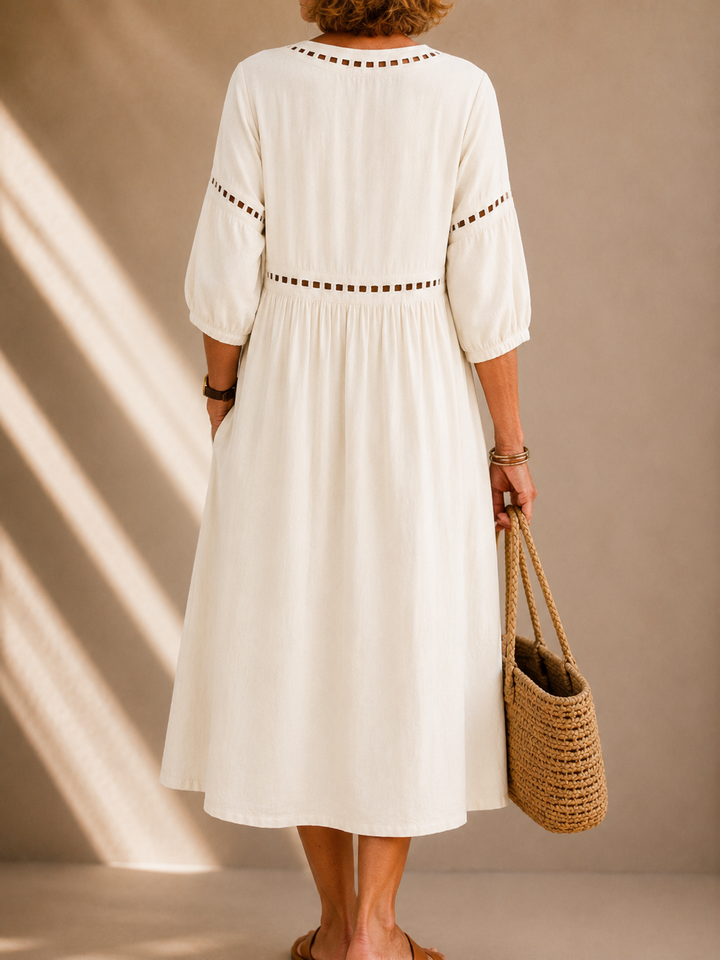 Amelia™ | Linen V-Neck Dress