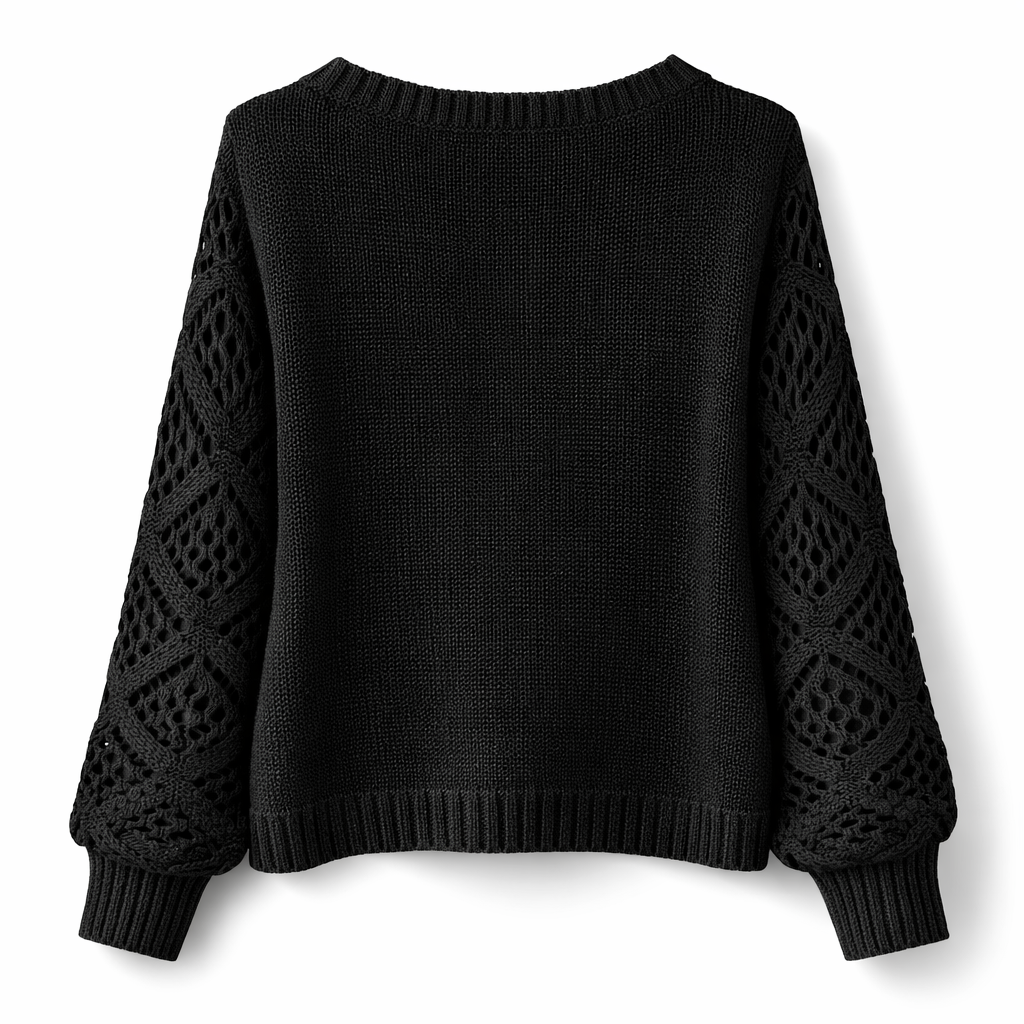 Helena | Lace Sleeve Knit Sweater