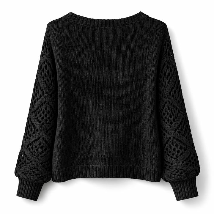 Helena | Lace Sleeve Knit Sweater