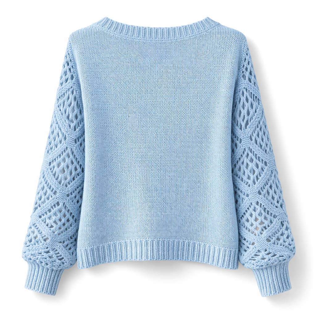 Helena | Lace Sleeve Knit Sweater