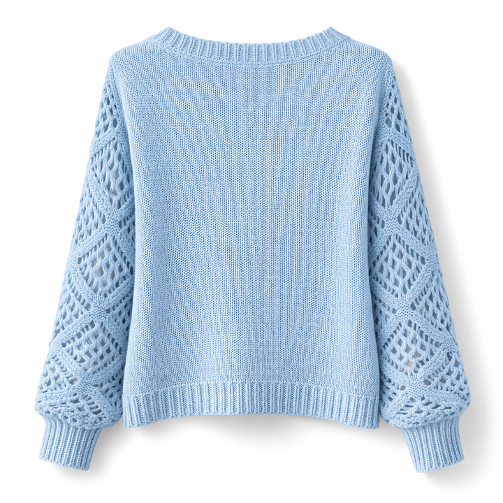 Helena | Lace Sleeve Knit Sweater