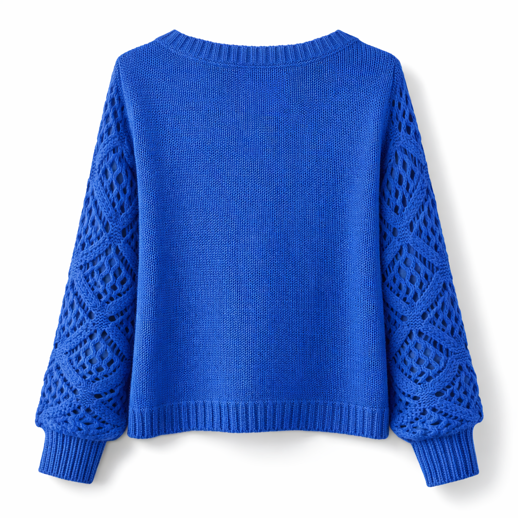 Helena | Lace Sleeve Knit Sweater