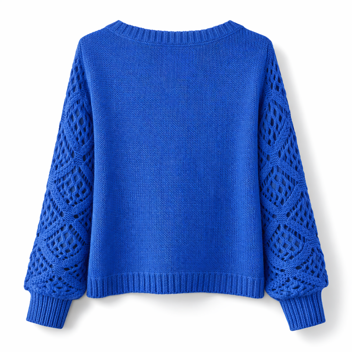 Helena | Lace Sleeve Knit Sweater