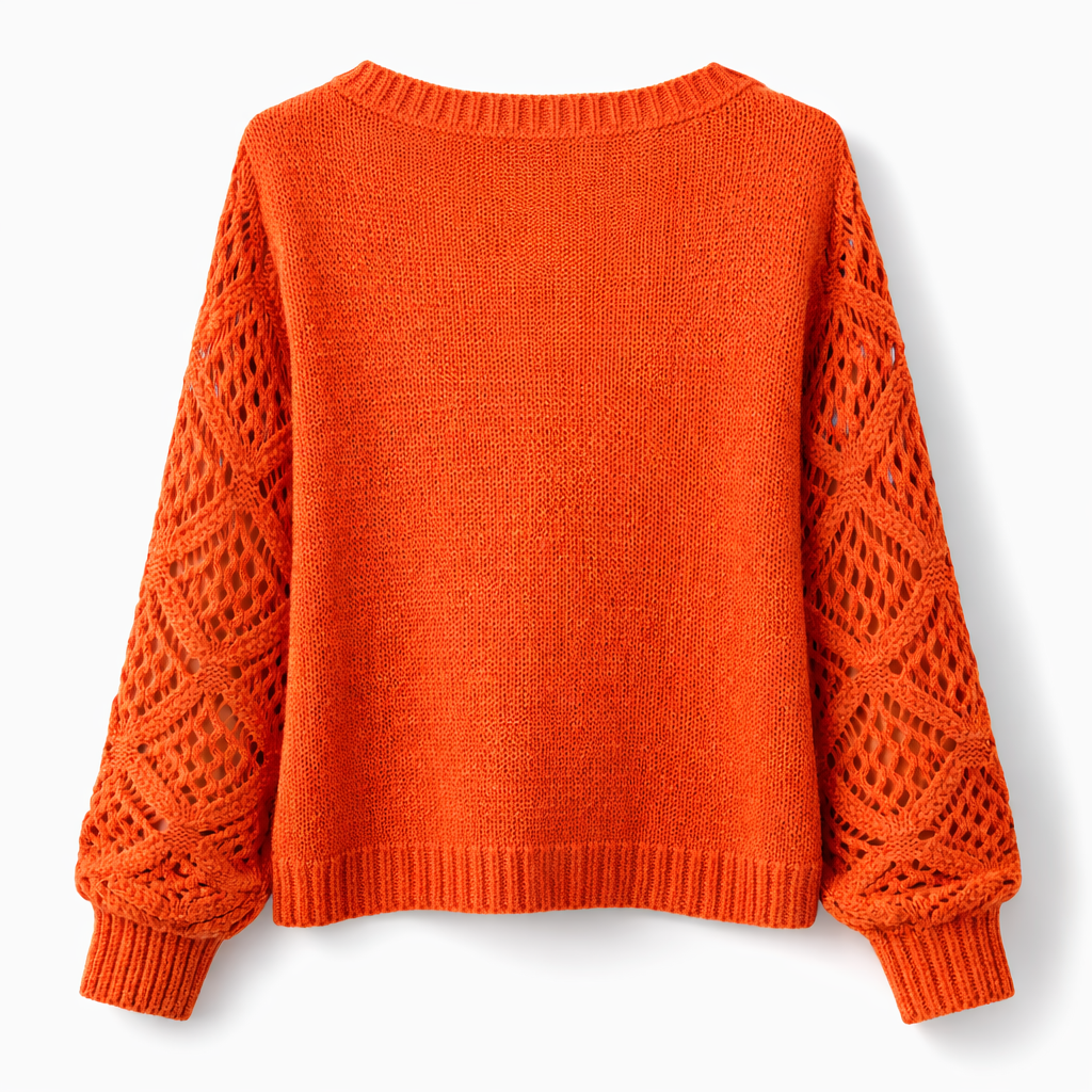 Helena | Lace Sleeve Knit Sweater
