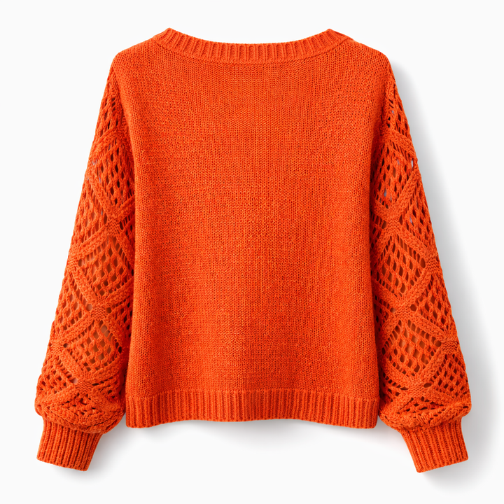 Helena | Lace Sleeve Knit Sweater