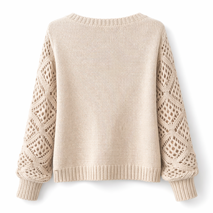 Helena | Lace Sleeve Knit Sweater