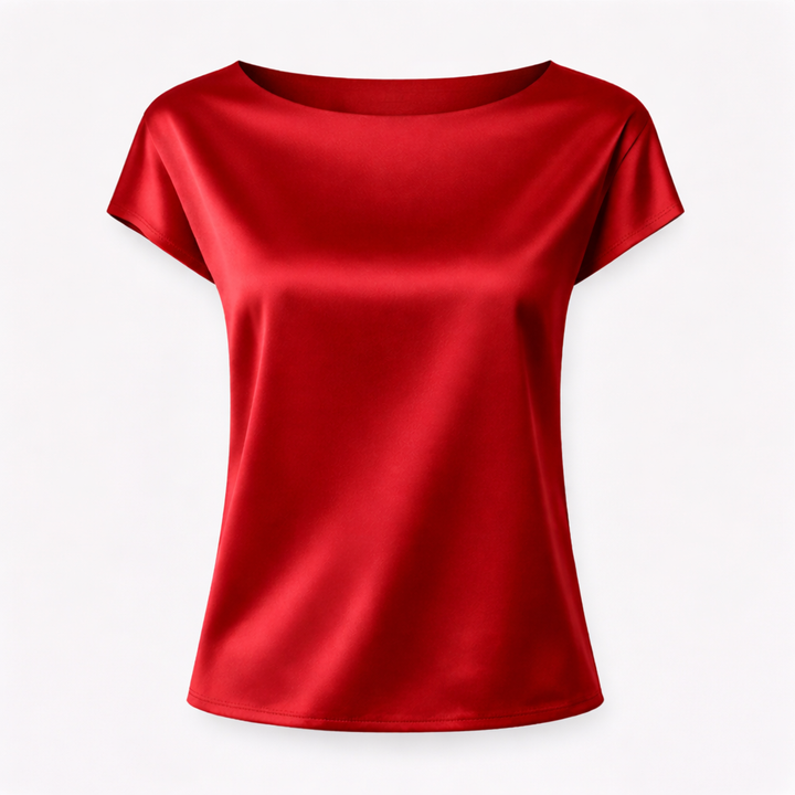 Scarlett | Satin Boat Neck Blouse