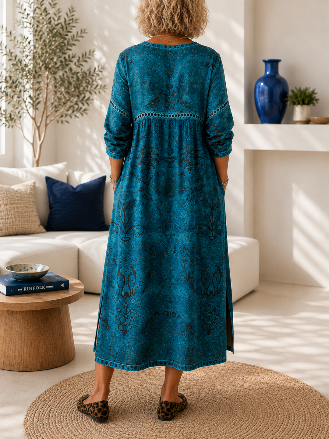 Carmen | Blue Printed Dress
