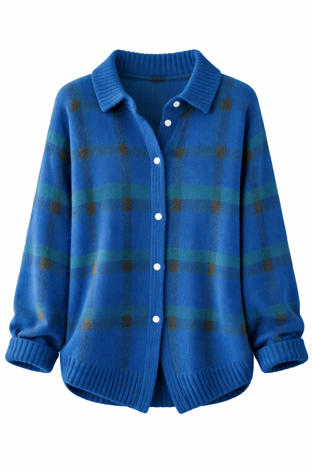 Anna  | Tartan Knit Button Cardigan