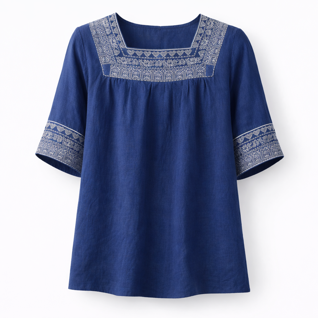 Claire | Embroidered Cotton Blouse