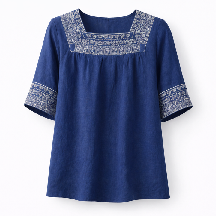 Claire | Embroidered Cotton Blouse