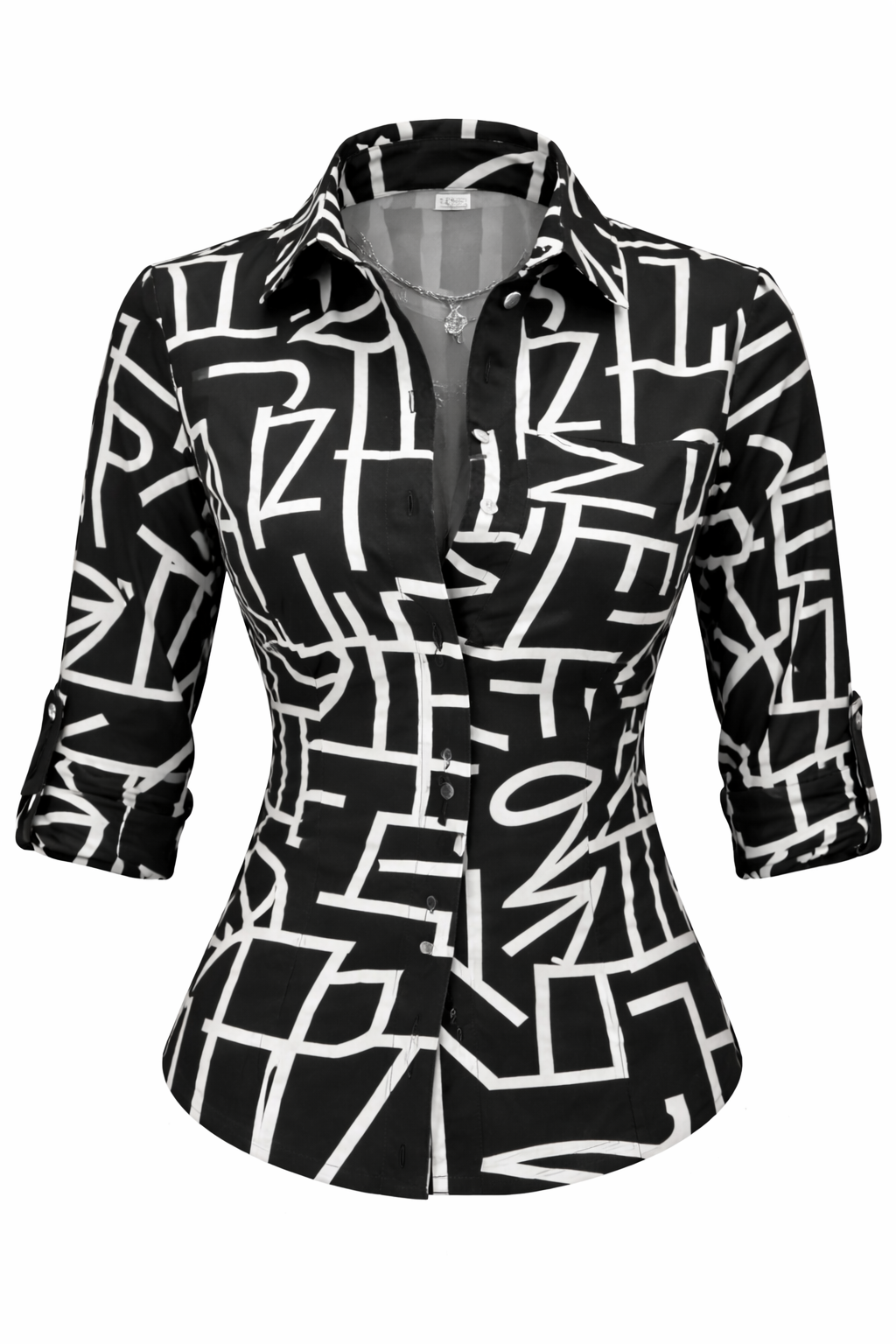 SOFIA AMORETTI | LONG SLEEVE ALLOVER PRINT SHIRT