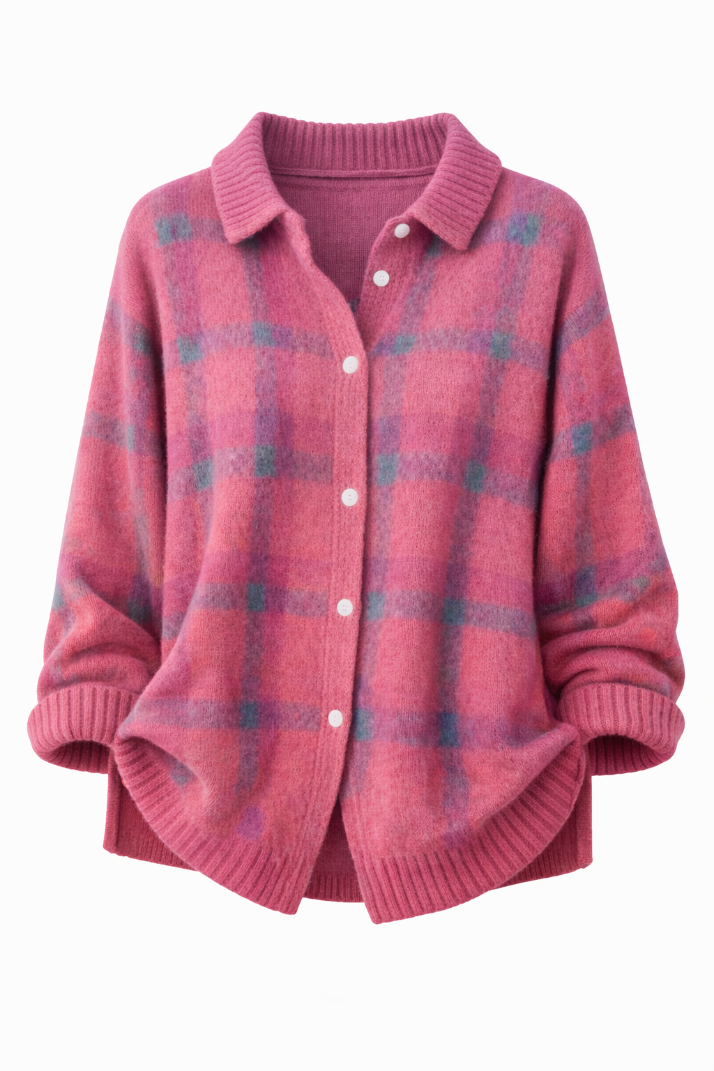 Anna  | Tartan Knit Button Cardigan