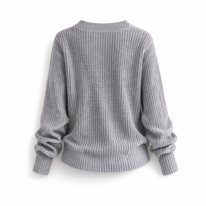 Grace | V-Detail Cable Knit Sweater