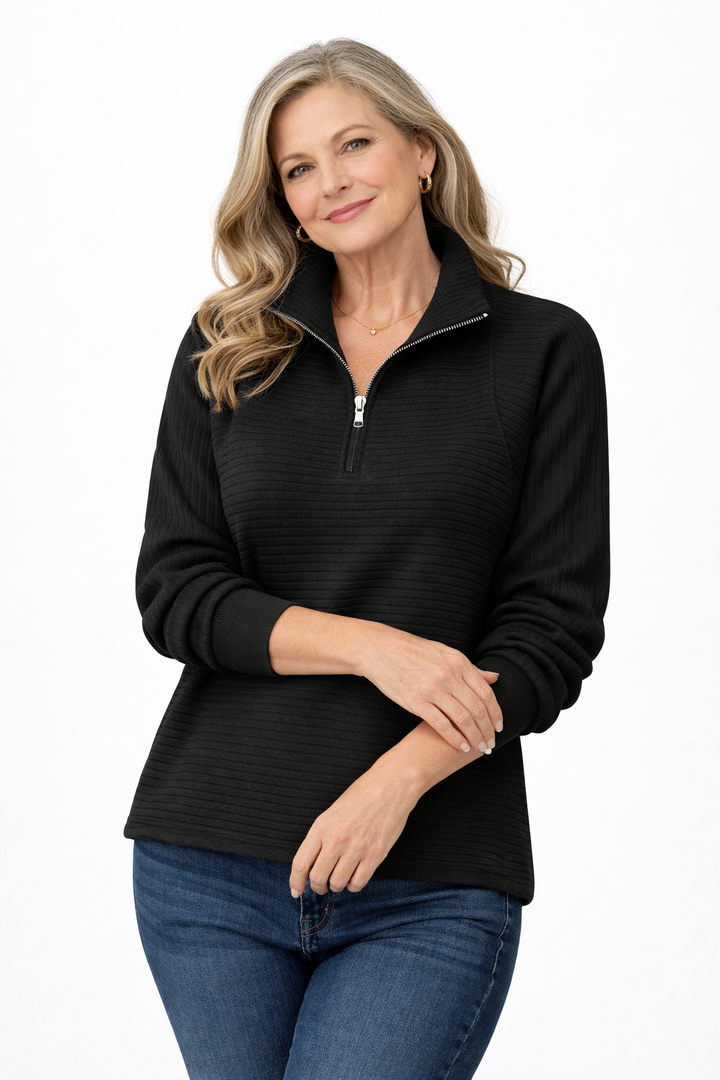 Elise | V-Neck Zip Sweater