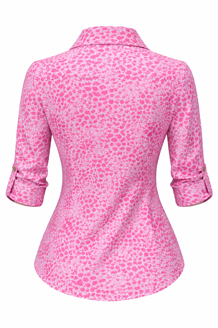 SOFIA AMORETTI | LONG SLEEVE ALLOVER PRINT SHIRT