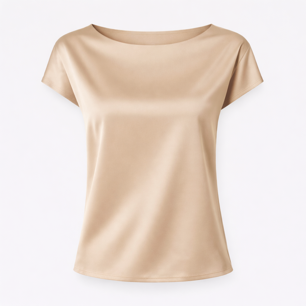 Scarlett | Satin Boat Neck Blouse