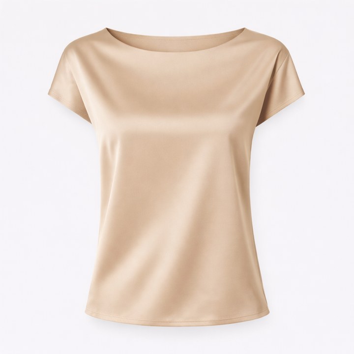 Scarlett | Satin Boat Neck Blouse