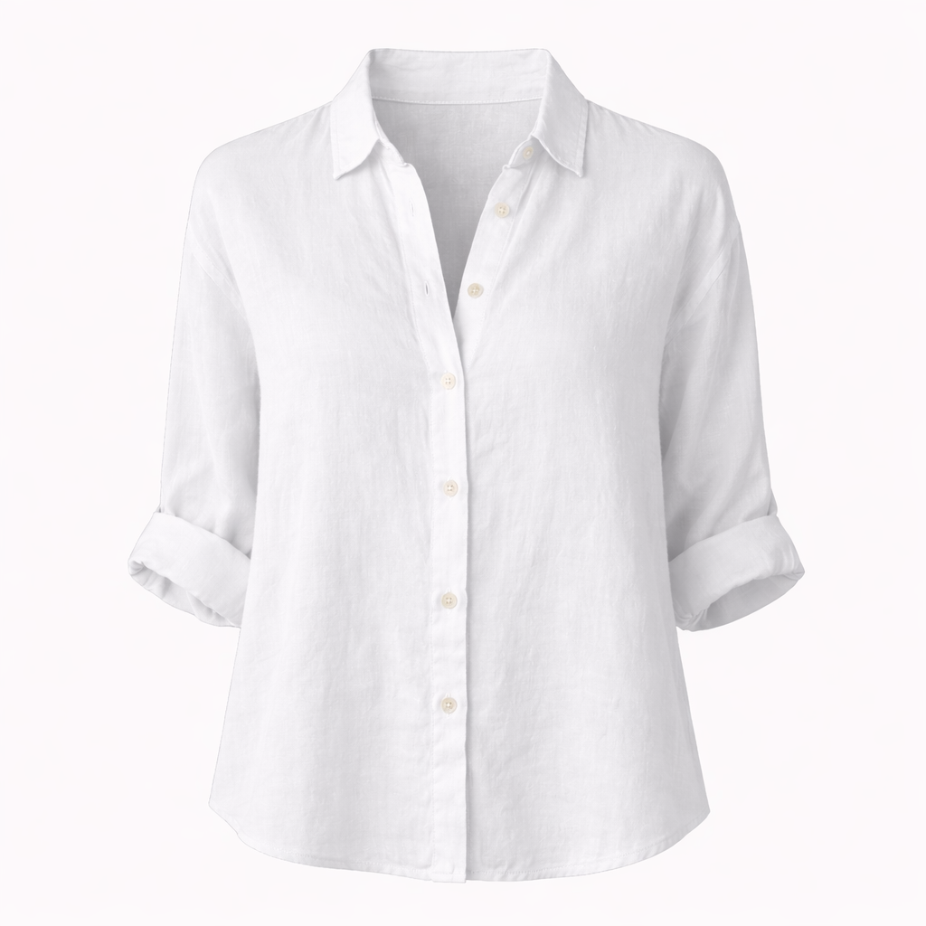 Madeline | Classic Linen Button Blouse