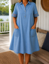 NOÉLINE™ | Figure Flattering Denim Dress