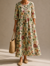 REBECCA | LINEN FLOWER DRESS