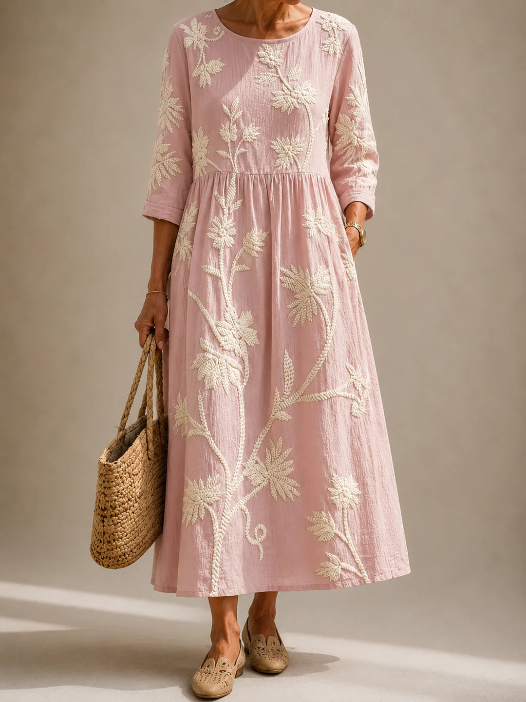 Margot™ | Embroidered Linen Dress