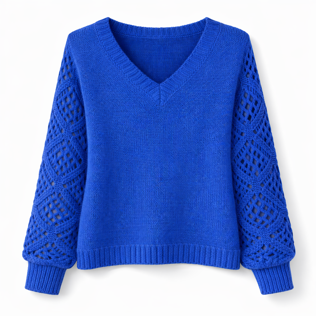 Helena | Lace Sleeve Knit Sweater
