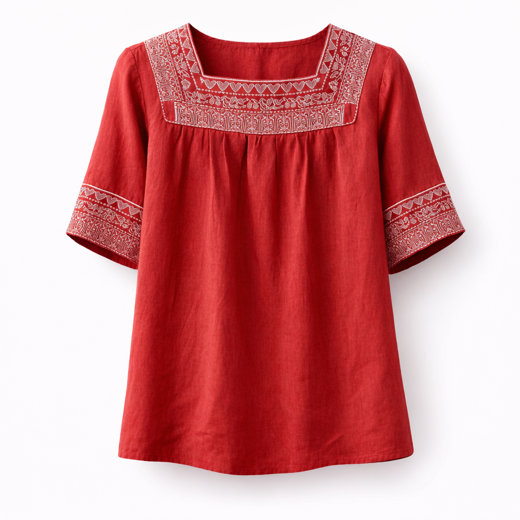 Claire | Embroidered Cotton Blouse