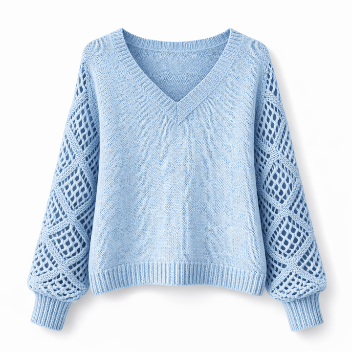 Helena | Lace Sleeve Knit Sweater