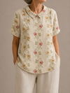 Audrey™ | Linen Floral Blouse