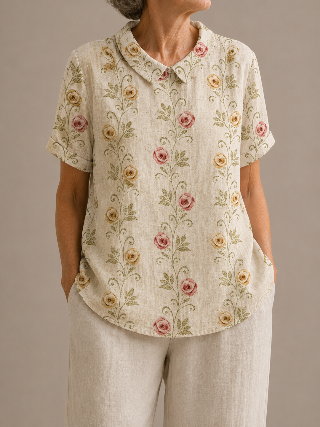 Audrey™ | Linen Floral Blouse