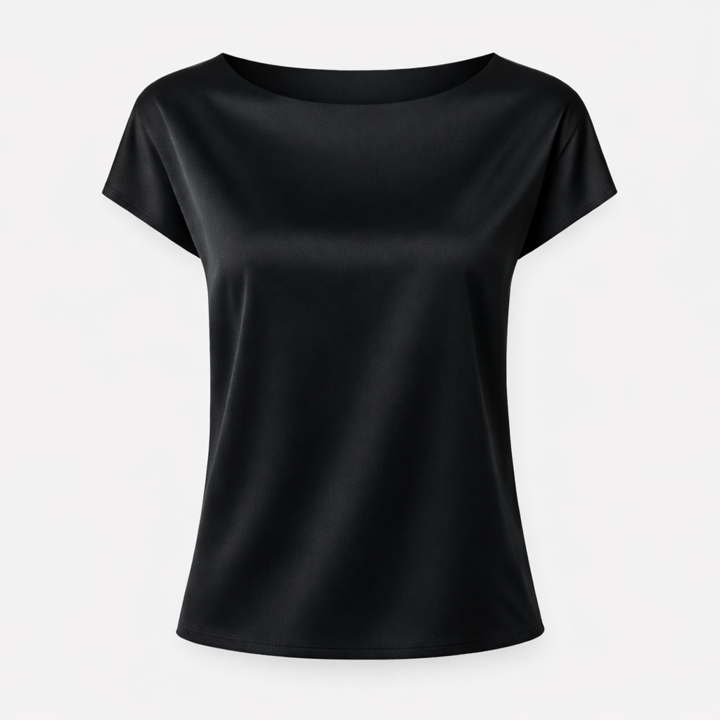 Scarlett | Satin Boat Neck Blouse