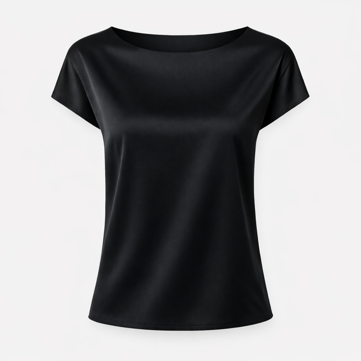 Scarlett | Satin Boat Neck Blouse