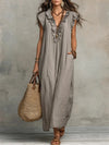 Elara Linen Maxi Dress