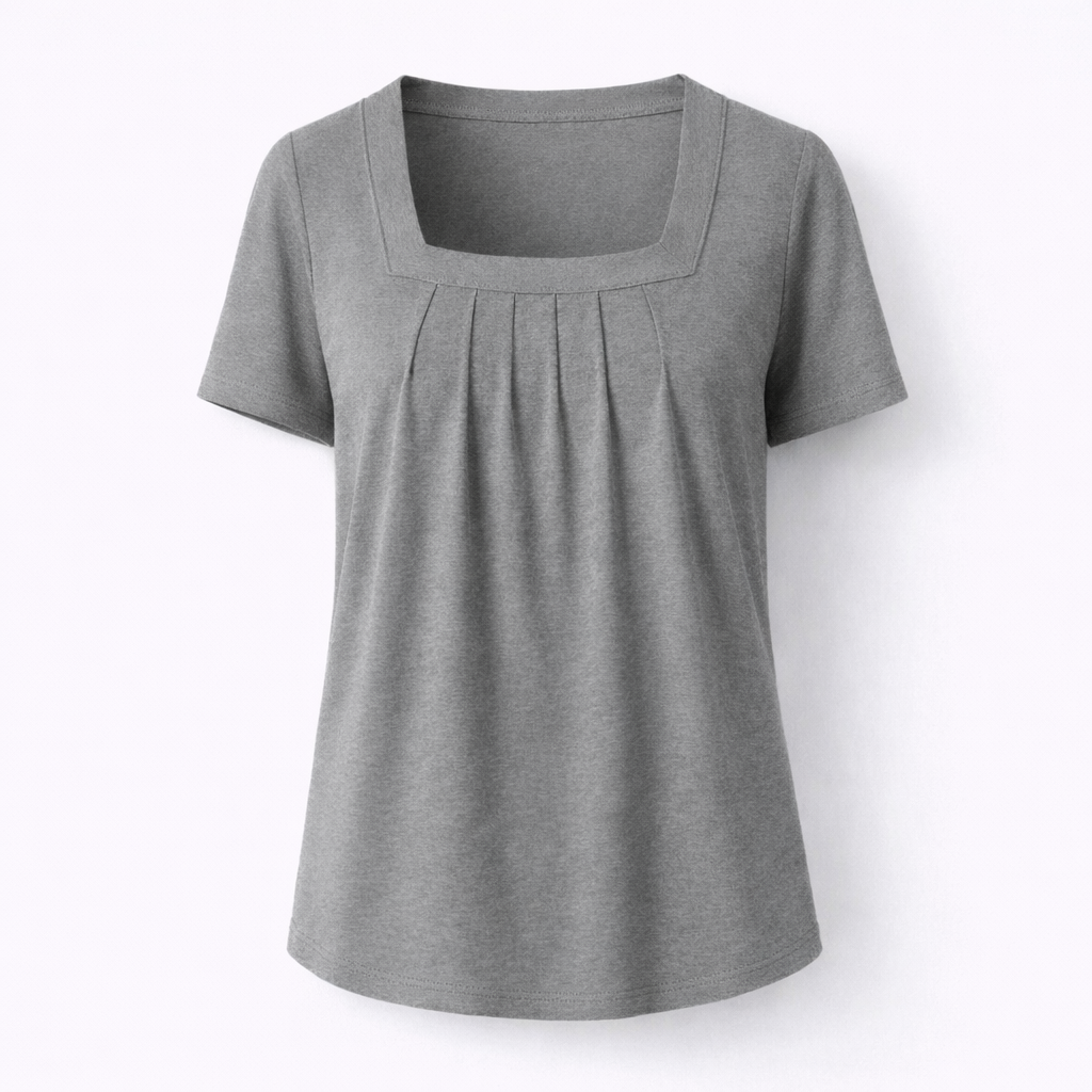 Harper | Pleated Square Neck Top