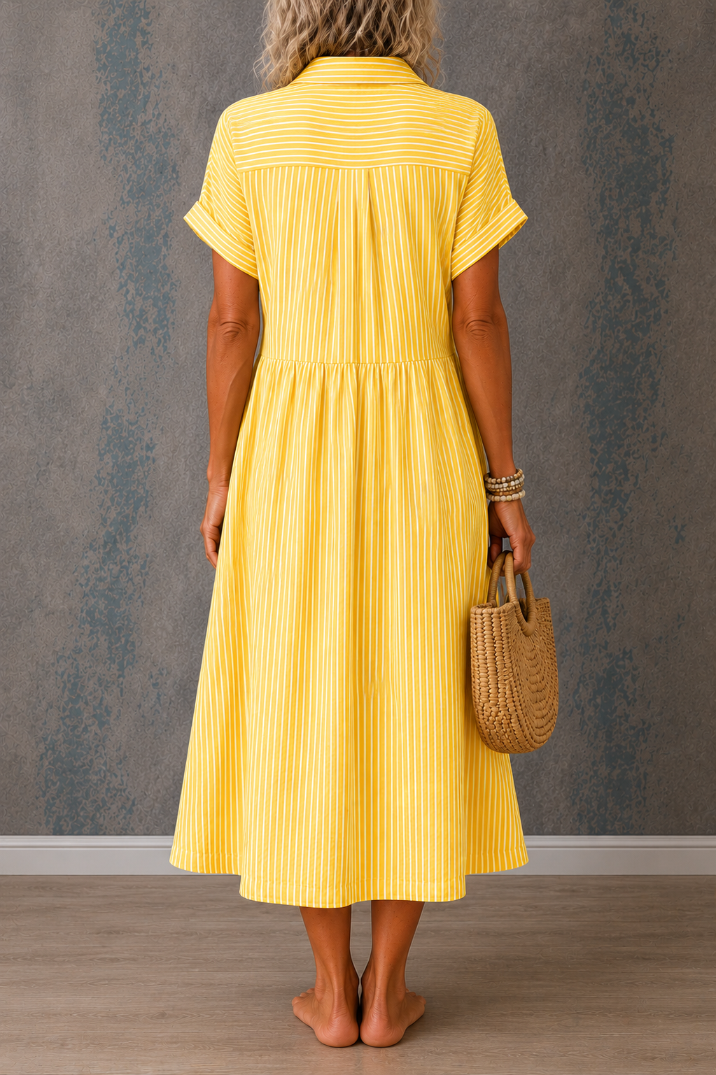 CAMILLE | STRIPED BUTTON MIDI DRESS