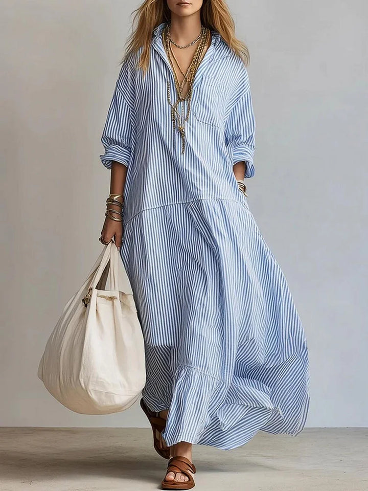 Elena | Striped Maxi Dress