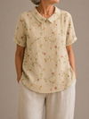 Eleanor™ | Linen Floral Blouse
