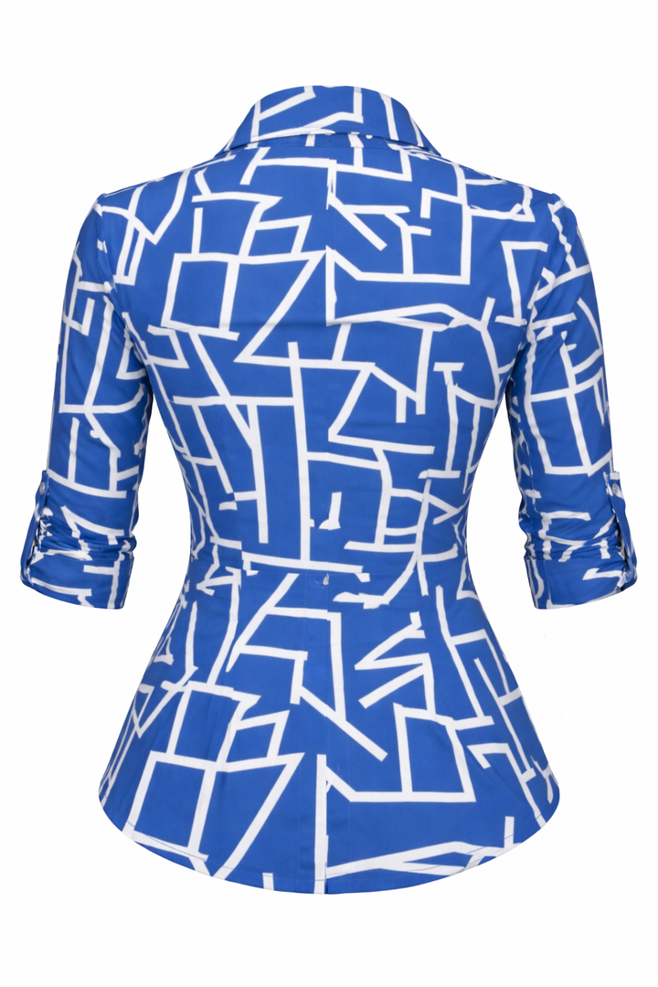SOFIA AMORETTI | LONG SLEEVE ALLOVER PRINT SHIRT