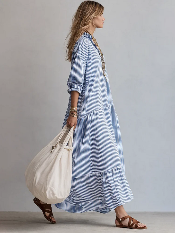 Elena | Striped Maxi Dress
