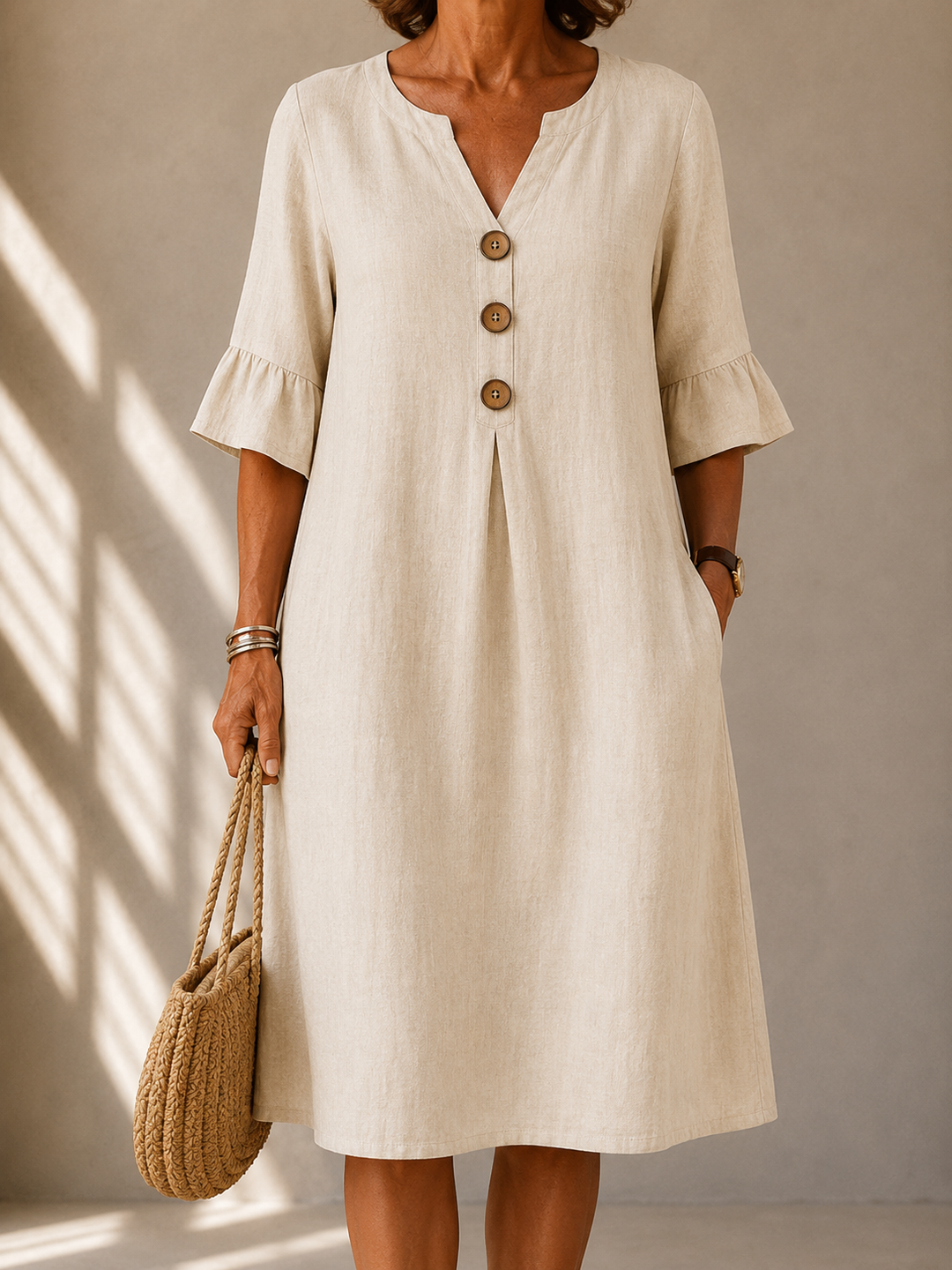 Eleanor™ | Linen Button Dress