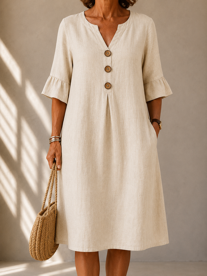 Eleanor™ | Linen Button Dress